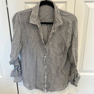 Blue and white striped dress shirt